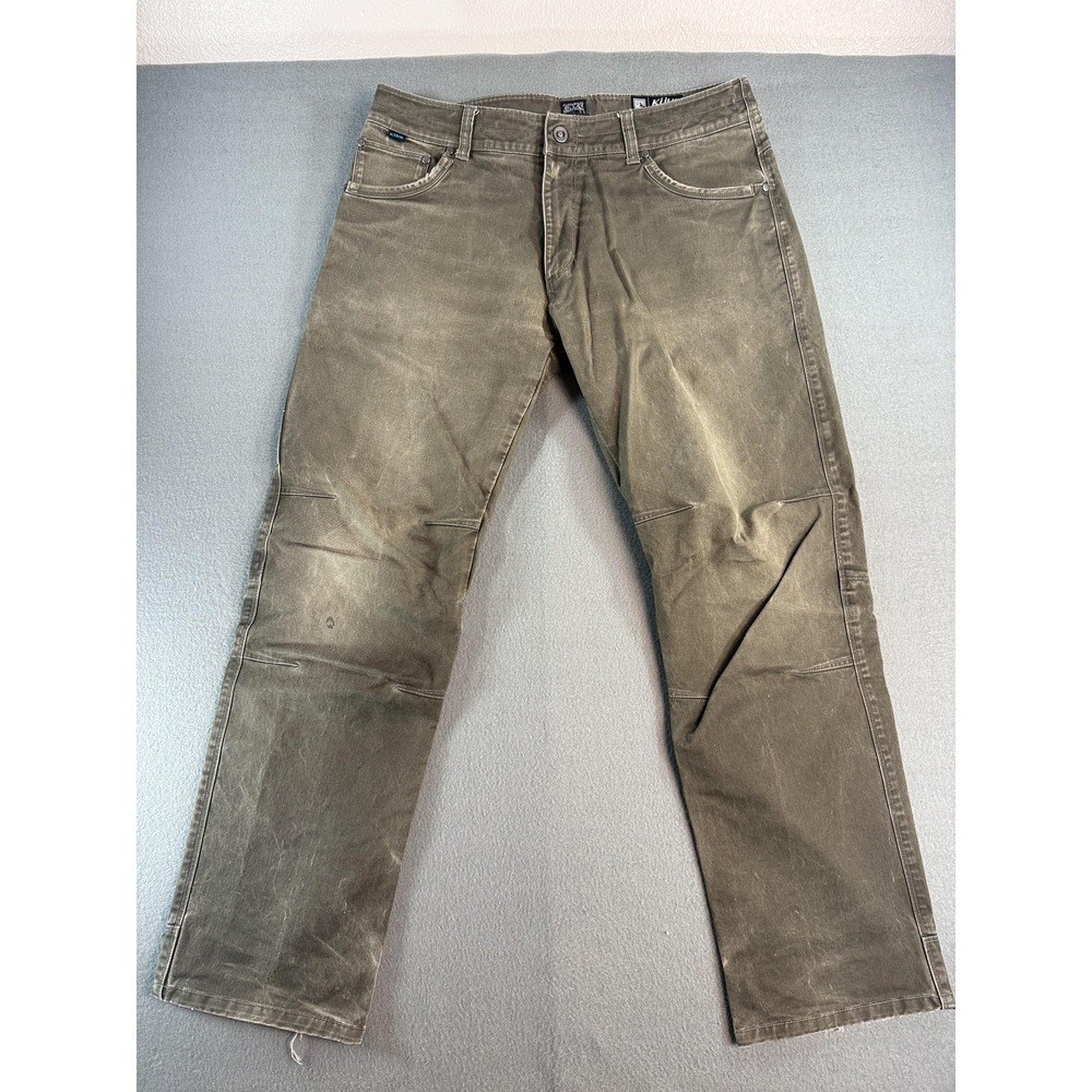 Kuhl Rydr Pants Mens 36x32 Brown Relaxed Fit Denim Straight Leg Hiking Workwear
